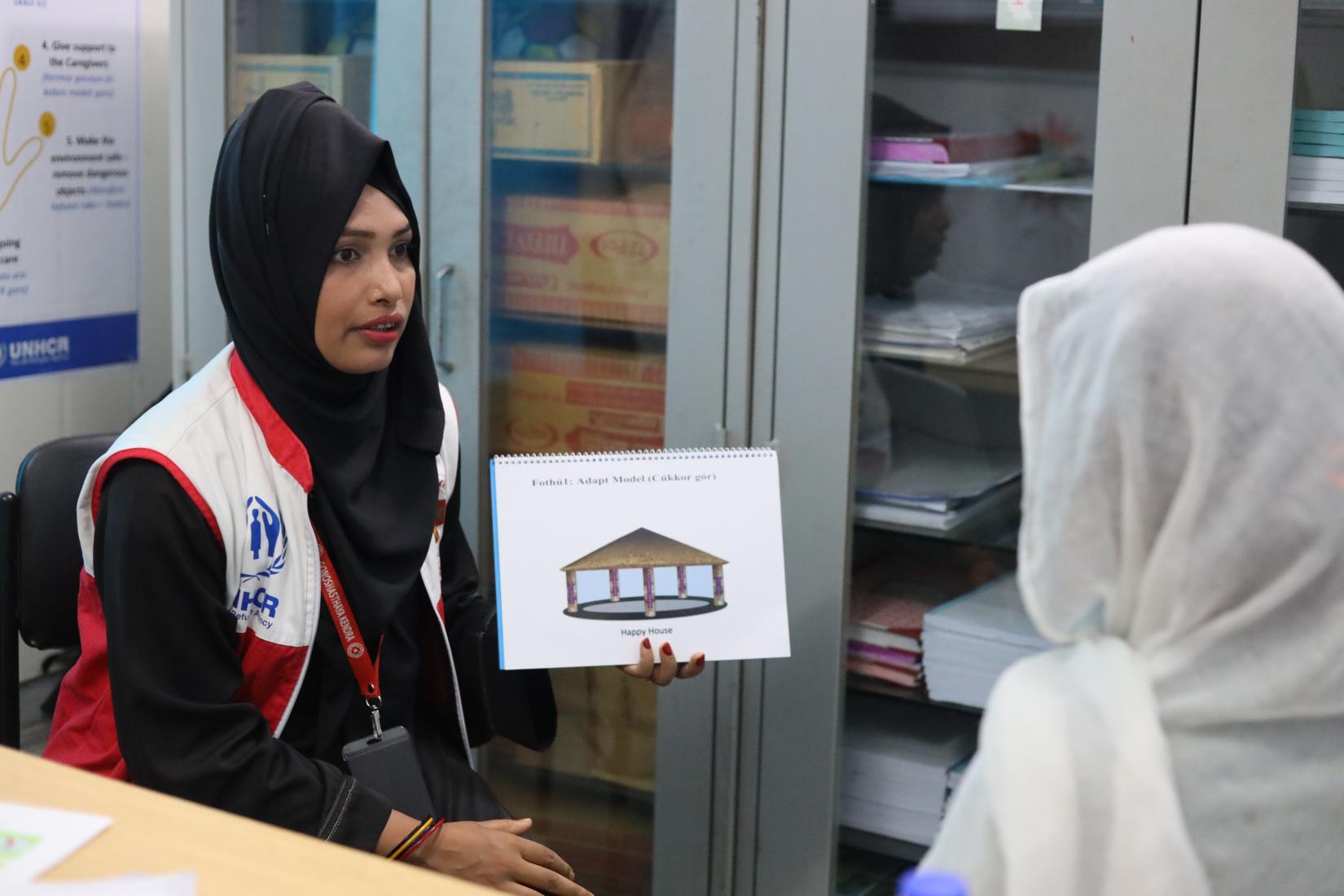 A personal counselling session conducted by a volunteer